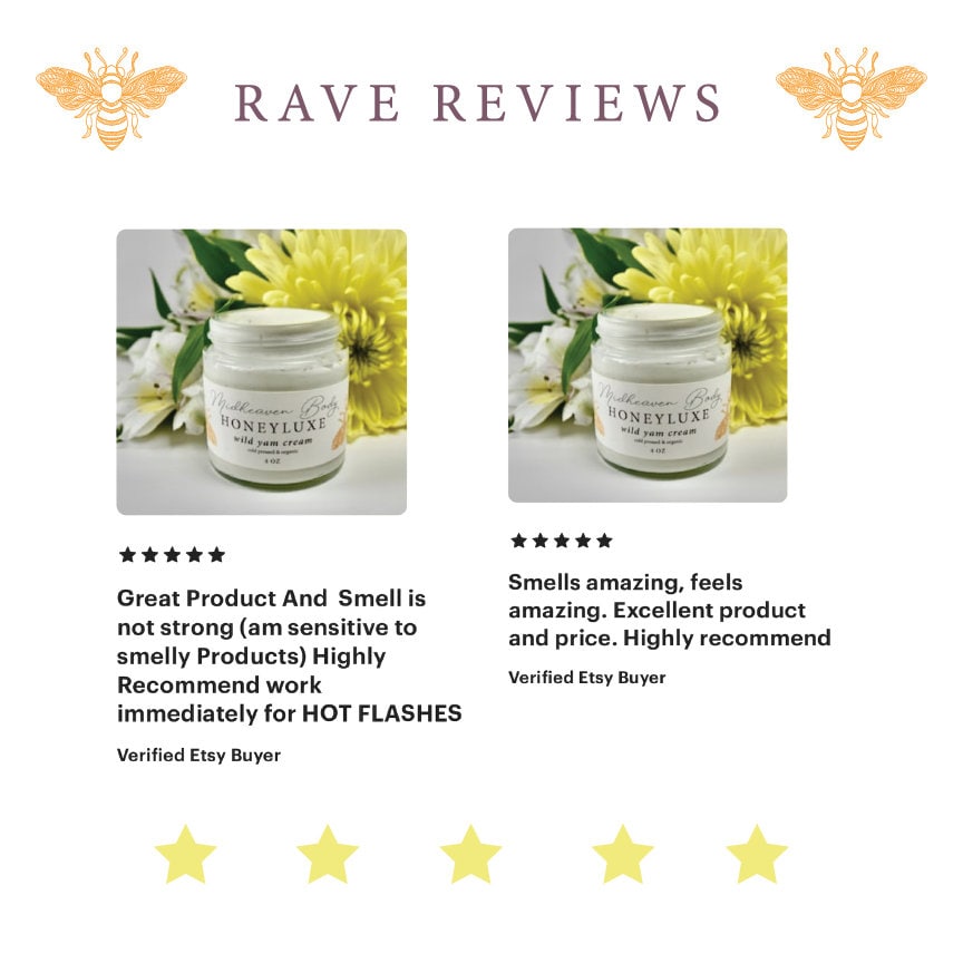 Organic Wild Yam Cream - 2 0Z - Balancing Butter- Handmade Small Batch Organic Herbal Infused Body Butter