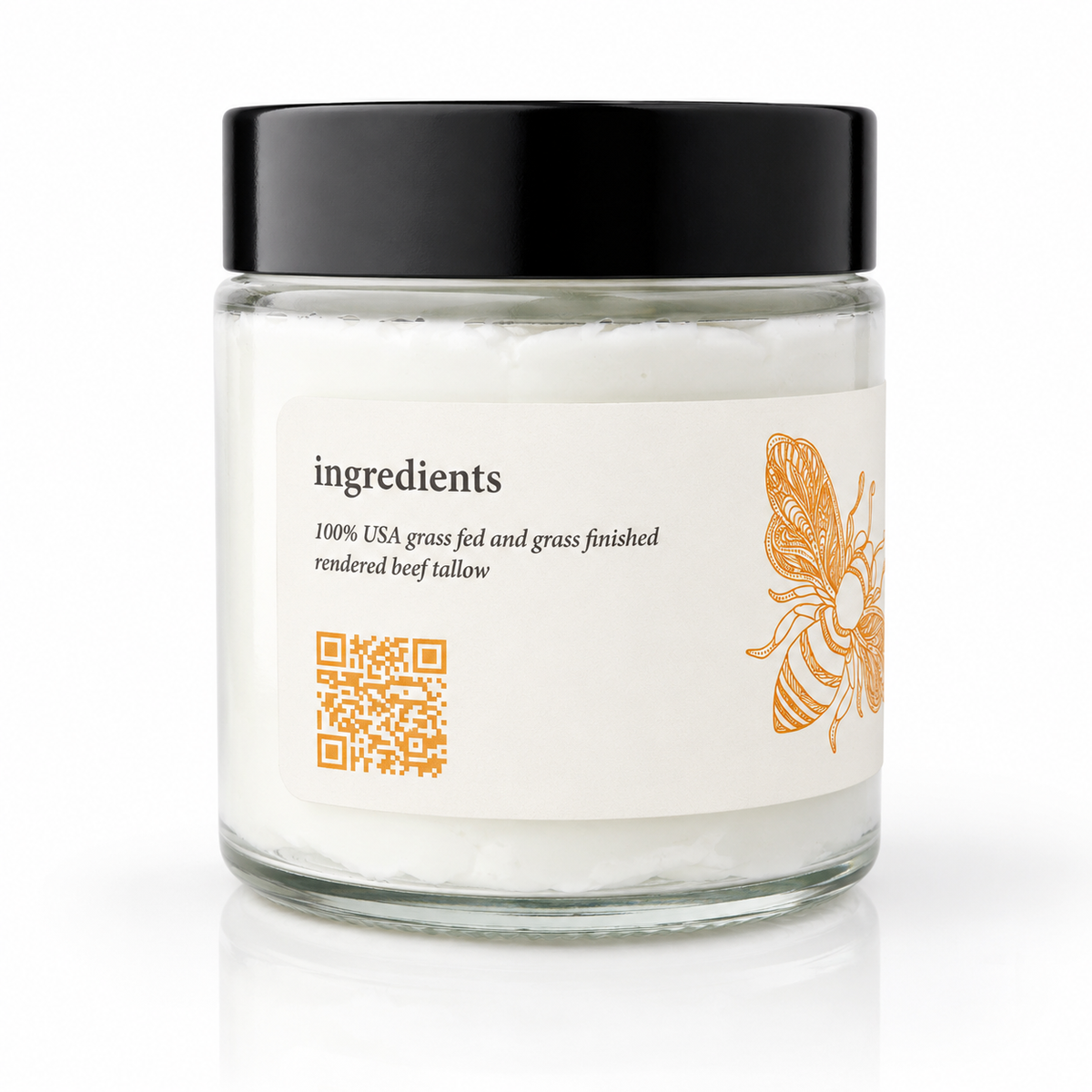 Whipped Tallow - Unscented - Grass Fed & Finished -  Hand Crafted Tallow Balm, Glass Jar, USA Origin Tallow, Gift For Him, Her,  Mothers Day