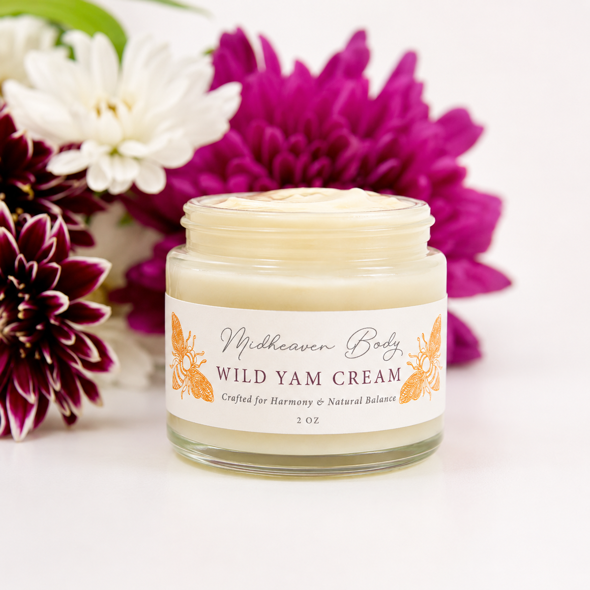 Organic Wild Yam Cream - 2 OZ - Whipped Salve - Small Batch Herbal Infusion