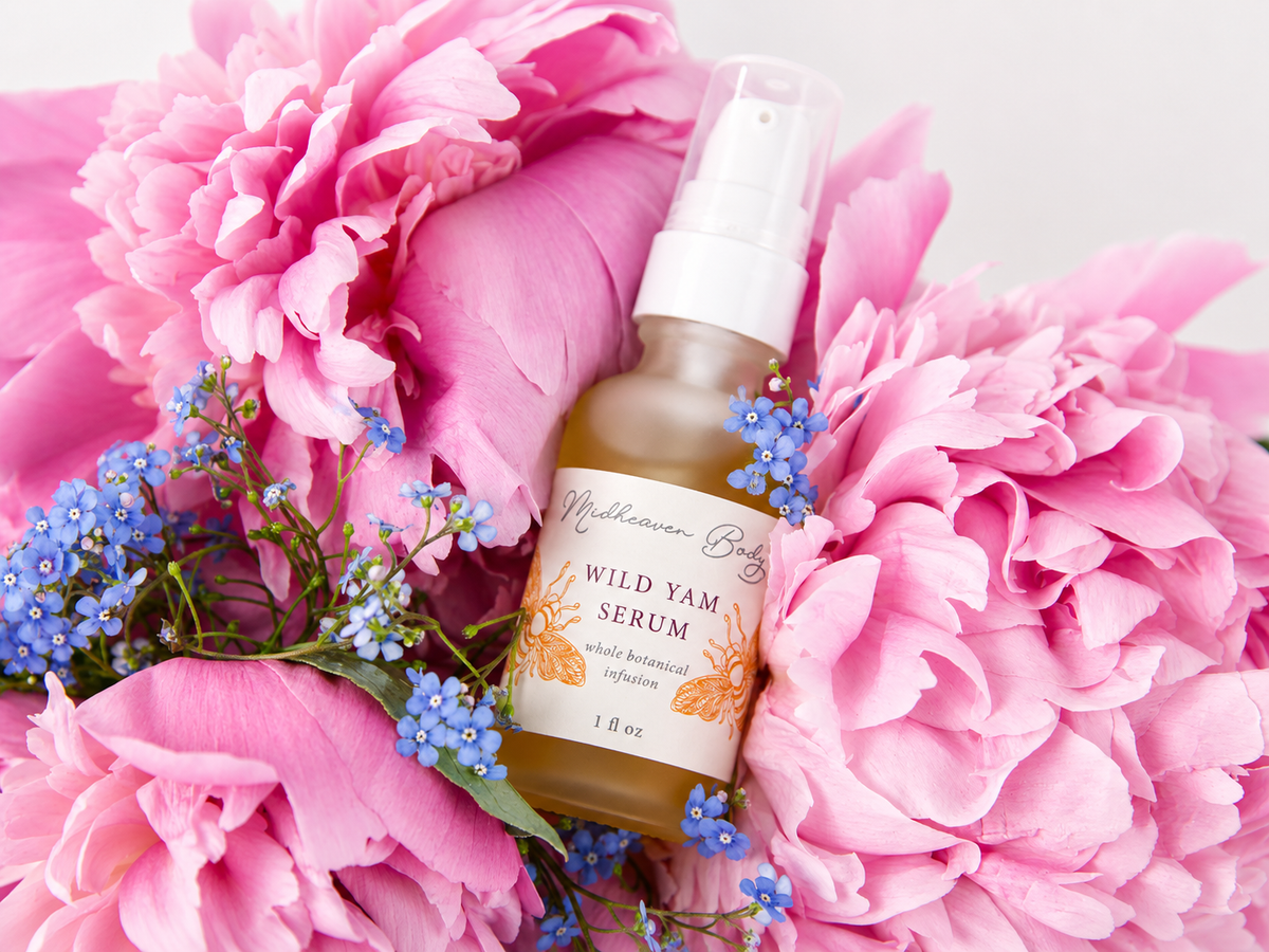 Organic Wild Yam  Oil | Balancing Serum | Chaste Tree Berries | Hand Crafted, Fragrance Free for Women | Small Batch, Glass Pump Container